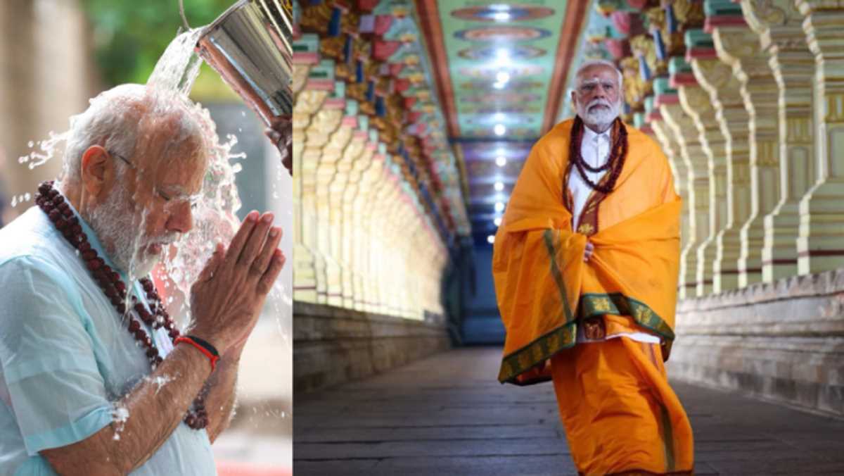 पीएम मोदी ने रामेश्वरम के शिव मंदिर में की पूजा-अर्चना